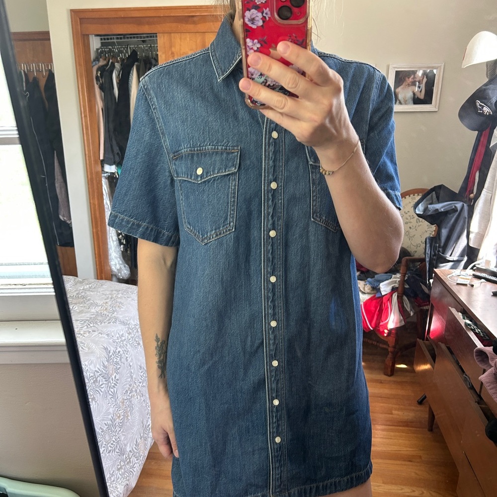 Madewell Dark Blue Denim Button Down Shirt
